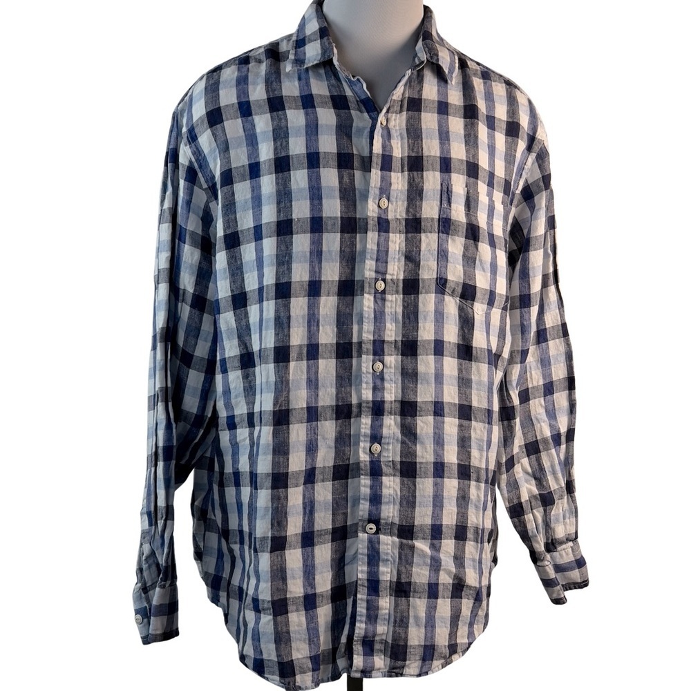Nautica Men's Linen Long Sleeve Button Down Shirt Size XL